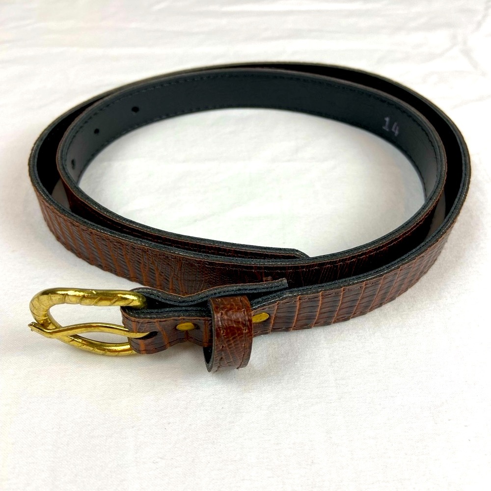 Skinny faux crocodile belt thin width like new - Picture 2 of 12